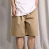 5-Pocket-Baggy-Shorts in asiatischen Größen „Khaki“