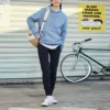 Alphabet-Aufdruck Sport Retro Blau