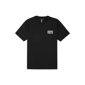 Alphabet-Logo-Aufdruck Retro Casual Kurzarm Schwarz