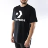 Alphabet-Logo-Aufdruck Rundhalsausschnitt Kurzarm Schwarz