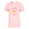 Alphabet-Muster-Print Rundhalsausschnitt Kurzarm Rosa