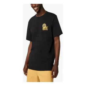 Applikation Kurzarm-T-Shirt Herren Schwarz