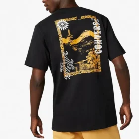 Applikation Kurzarm-T-Shirt Herren Schwarz