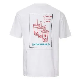 Applikation Kurzarm-T-Shirt Unisex Weiß