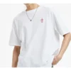 Applikation Kurzarm-T-Shirt Unisex Weiß