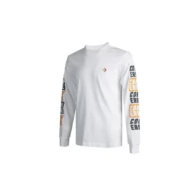 Applikationslogo Langarm-T-Shirt Herren Weiß