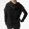 Athleisure Casual Sport-Kapuzenpullover aus Strick, schwarz