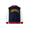 Baseballjacke mit Farbblock-Stickerei, asiatische Größen „Marineblau-Weiß-Rot“