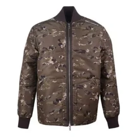 Bedruckte Camo-Mid-Standkragen-Jacke in asiatischen Größen „Camo Green“