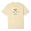 Bedrucktes Sport-T-Shirt mit Rundhalsausschnitt und kurzen Ärmeln in Hellgelb