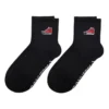 Bestickte Crew-Socken mit Schuh-Patch, zwei Paar „Schwarz“