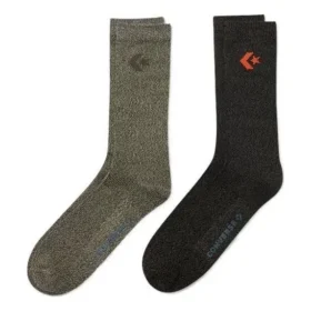 Bestickte Logo-Socken, zwei Paar „Schwarz-Olivgrün“ Bestickte Logo-Socken, zwei Paar „Schwarz-Olivgrün“