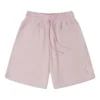 Bestickte Shorts mit Blumenmuster und Kordelzug, asiatische Größen, „Pink“