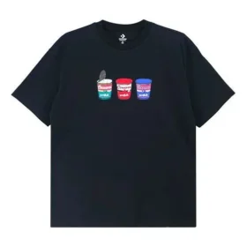 Bilder Applikation Kurzarm-T-Shirt Unisex Schwarz