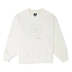 Blumiges Rundhals-Shirt (asiatische Größen) „Weiß“