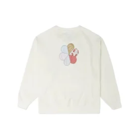 Blumiges Rundhals-Shirt (asiatische Größen) „Weiß“