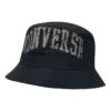 Bucket Hat mit großem Karomuster-Logo „Black“