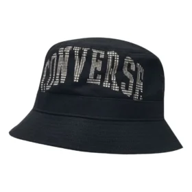 Bucket Hat mit großem Karomuster-Logo „Black“