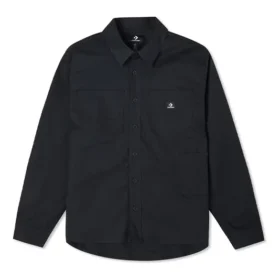 Carpenter Pocket Button-Down-Langarmhemd, asiatische Größen, „Schwarz“ Carpenter Pocket Button-Down-Langarmhemd, asiatische Größen, „Schwarz“