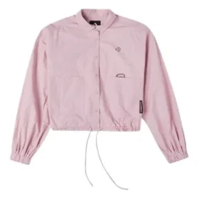 Casual-Hemd-Jacke mit kleinem Logo, rosa-lila