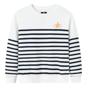 Casual Stripe Crew Sweater (asiatische Größen) „Weiß Schwarz“