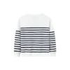 Casual Stripe Crew Sweater (asiatische Größen) „Weiß Schwarz“