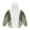 Charakter: Unregelmäßig, Kontrastfarben, Strick, locker, Hoodie, Retro, Weiß