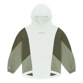 Charakter: Unregelmäßig, Kontrastfarben, Strick, locker, Hoodie, Retro, Weiß
