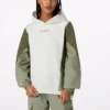 Charakter: Unregelmäßig, Kontrastfarben, Strick, locker, Hoodie, Retro, Weiß