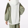 Charakter: Unregelmäßig, Kontrastfarben, Strick, locker, Hoodie, Retro, Weiß