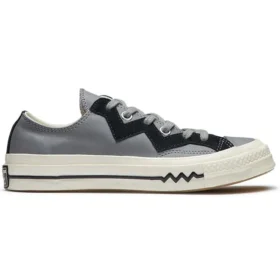 Chuck 1970s Leder Low Top Grau Schwarz