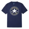 Chuck Taylor All Star Classic bedrucktes Sport-T-Shirt mit Rundhalsausschnitt und kurzen Ärmeln „Marineblau“