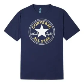 Chuck Taylor All Star Classic bedrucktes Sport-T-Shirt mit Rundhalsausschnitt und kurzen Ärmeln „Marineblau“ Chuck Taylor All Star Classic bedrucktes Sport-T-Shirt mit Rundhalsausschnitt und kurzen Ärmeln „Marineblau“