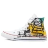 Chuck Taylor All Star High Hand Painted Canvas „White Yellow Blue“