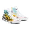 Chuck Taylor All Star High Hand Painted Canvas „White Yellow Blue“