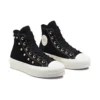 Chuck Taylor All Star High-Top-Sneaker aus Wildleder mit Nieten und Plateau „Schwarz“