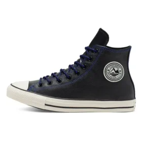 Chuck Taylor All Star High Tumbled Leather „Black Hyper Royal“