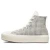 Chuck Taylor All Star Lift Platform High „Houndstooth Shine – Egret Pure Silver“