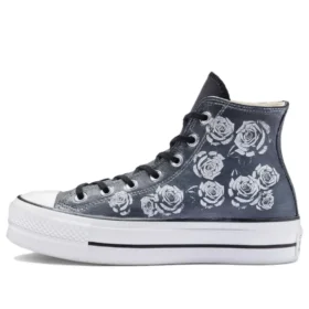 Chuck Taylor All Star Lift Platform Leder Rose Garden „Grau-Weiß“