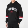 Collegiate Text Pullover Hoodie asiatische Größen „Black“
