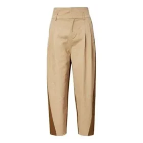 Color-Block-Hose mit hoher Taille, asiatische Größen „Khaki“