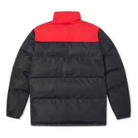 Colorblock-Daunenjacke asiatische Größen „Schwarz Rot“