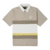 Colorblock-Logo-Poloshirt, asiatische Größen, „Beige-Weiß“