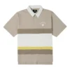 Colorblock-Logo-Poloshirt, asiatische Größen, „Beige-Weiß“