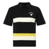 Colorblock-Logo-Poloshirt, asiatische Größen „Schwarz-Weiß“