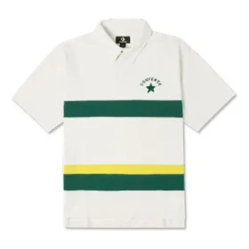 Colorblock-Logo-Poloshirt, asiatische Größen, „Weiß-Grün“
