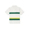 Colorblock-Logo-Poloshirt, asiatische Größen, „Weiß-Grün“