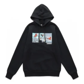 Comic Graphic Hoodie asiatische Größen „Schwarz“