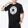 Converse Chuck Pattern Herren-Freizeit-Sport-T-Shirt mit Rundhalsausschnitt, atmungsaktiv, kurzärmelig, schwarz