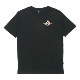 Converse Herren-Freizeit-Sport-T-Shirt mit Muster, kurzärmelig, schwarz
